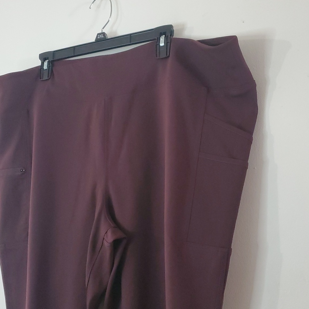 Womens Carhartt Brown Fitted Leggings Size 2X Zip Pocket - Picture 2 of 12